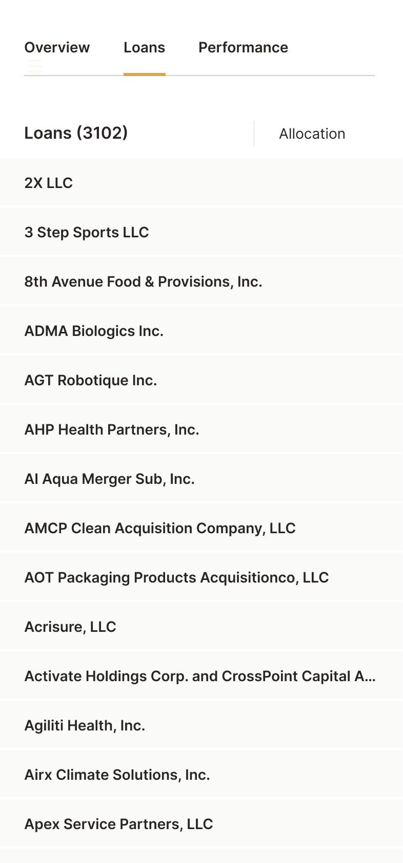 Screenshot of the Heron Finance app on mobile